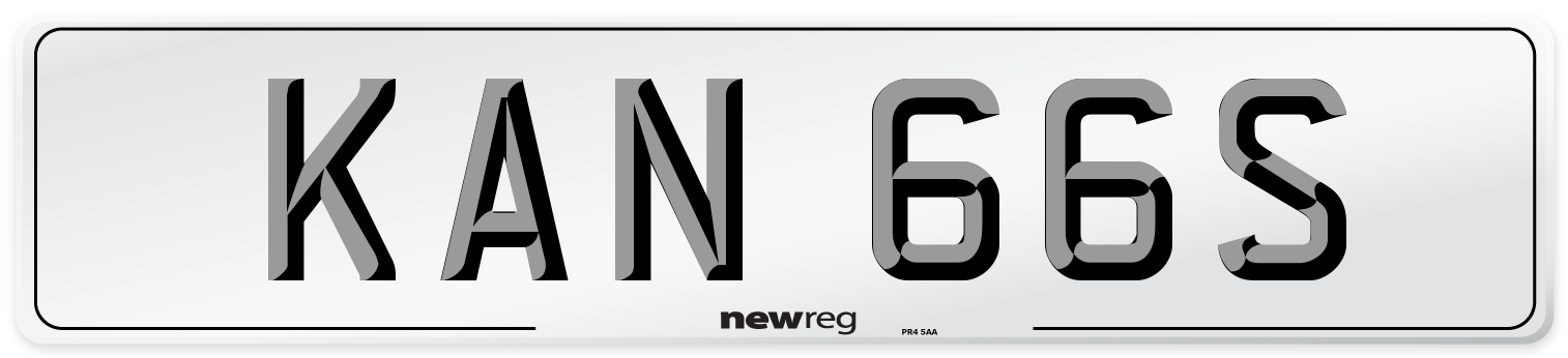 KAN 66S Number Plate from New Reg